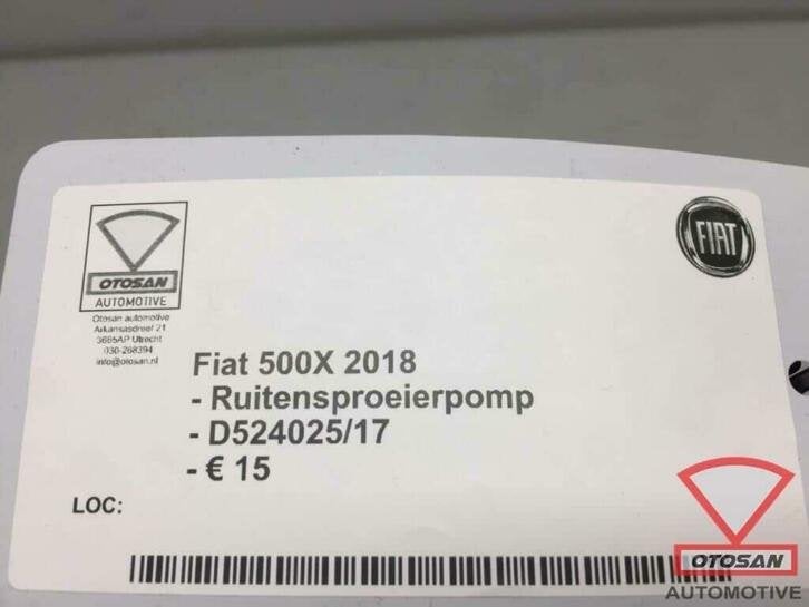 fiat 500x 2018 ruitensproeierpomp d524025 17, Gebruikt, Stellantis Europe S.p.A., Ophalen of Verzenden, Info@stellantis.com