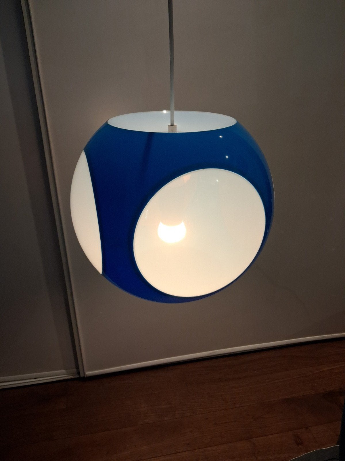 vintage Massive UFO Bug eye lamp nieuwe bekabeling en ophang, Ophalen, Kunststof, Vintage space-age, E27 (groot)
