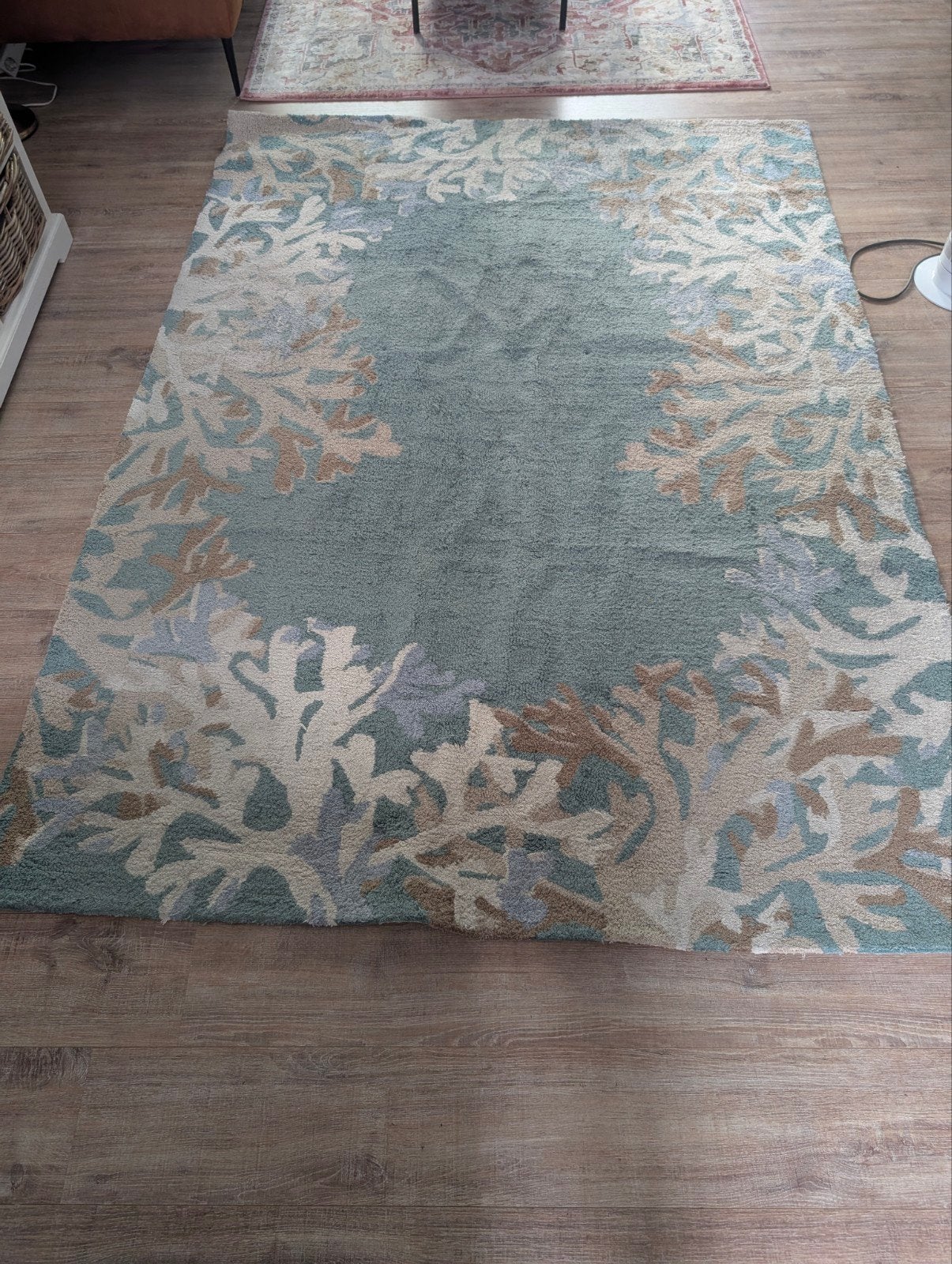 Vloerkleed met koraalmotief - Groen, beige, bruin, Huis en Inrichting, Ophalen