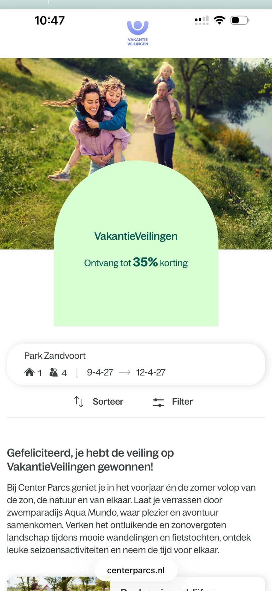 Korting centerparcs tot €250 korting, Tickets en Kaartjes