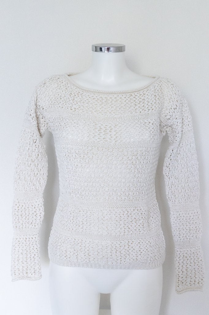 Esprit trui van bandjesgaren creme/ecru maat S, Maat 38/40 (M), Beige, Ophalen of Verzenden, Zo goed als nieuw