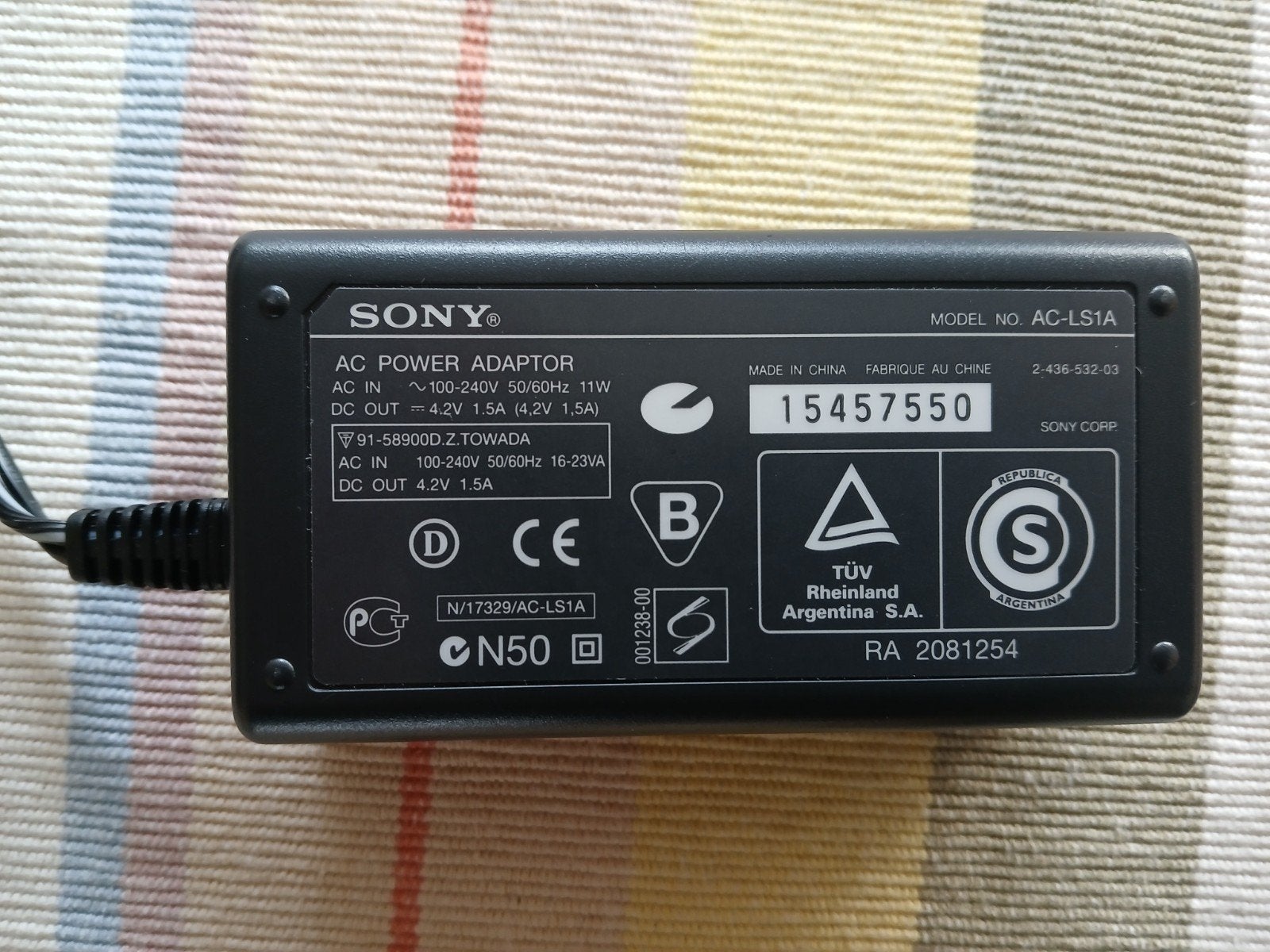 SONY AC POWER ADAPTOR AC-LS1A, Ophalen of Verzenden, Zo goed als nieuw