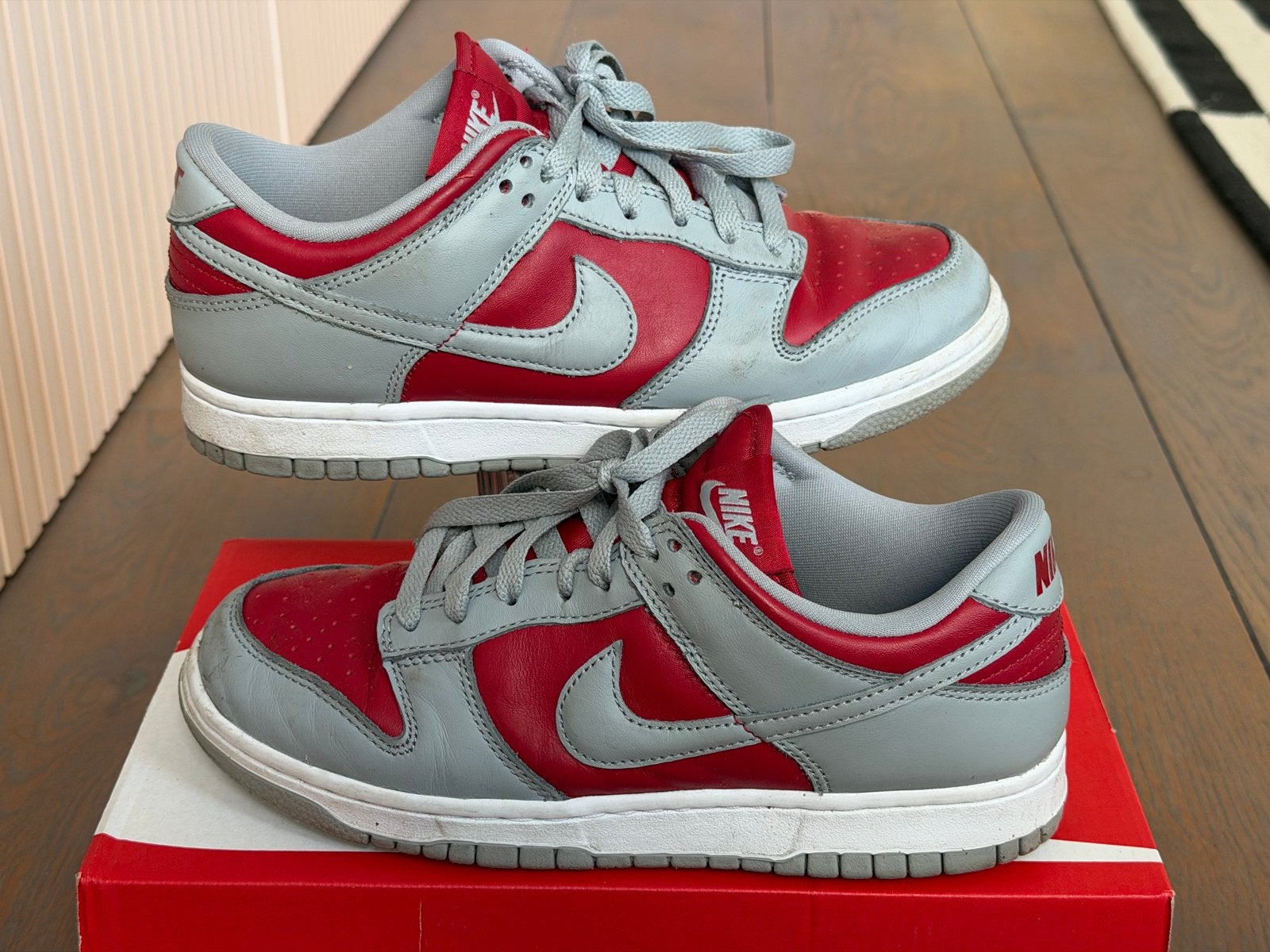Nike Dunk Low QS Varsity Red/Silver-White - Maat 38, Ophalen, Gedragen, Rood, Sneakers of Gympen