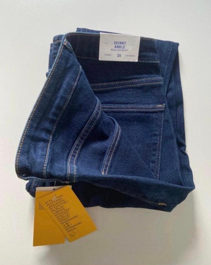 H&M skinny Ankle regular spijkerbroek Maat :26 | S, Ophalen of Verzenden, Nieuw, Blauw, Overige jeansmaten