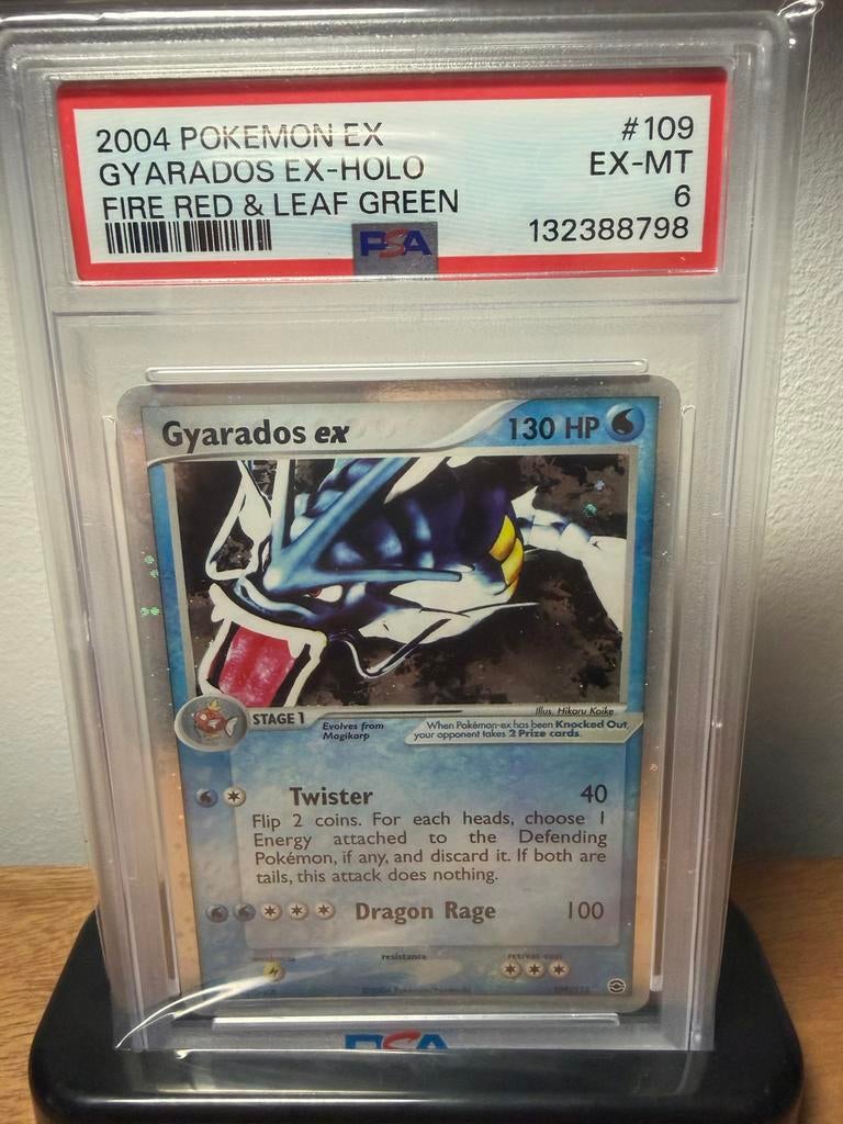 PSA 6 Gyarados ex Holo #109 EX FireRed LeafGreen 2004 Pokémo, Ophalen of Verzenden, Gebruikt, Losse kaart, Foil