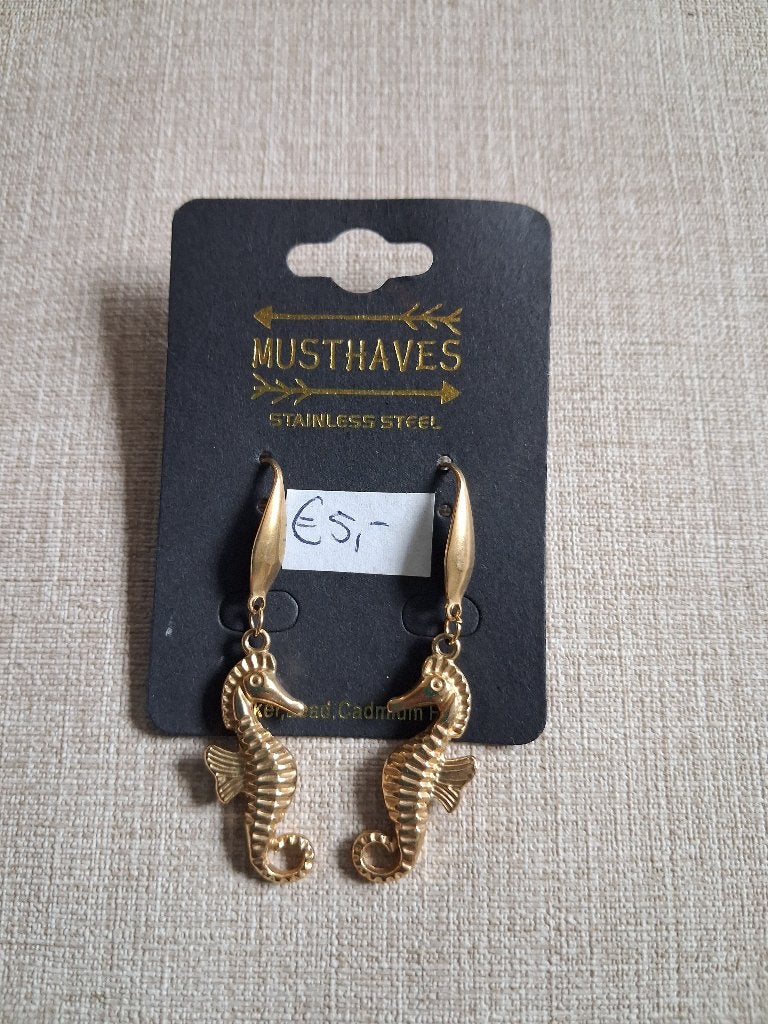 Oorbel zeepaardjes, Overige materialen, Hangers, Verzenden, Nieuw