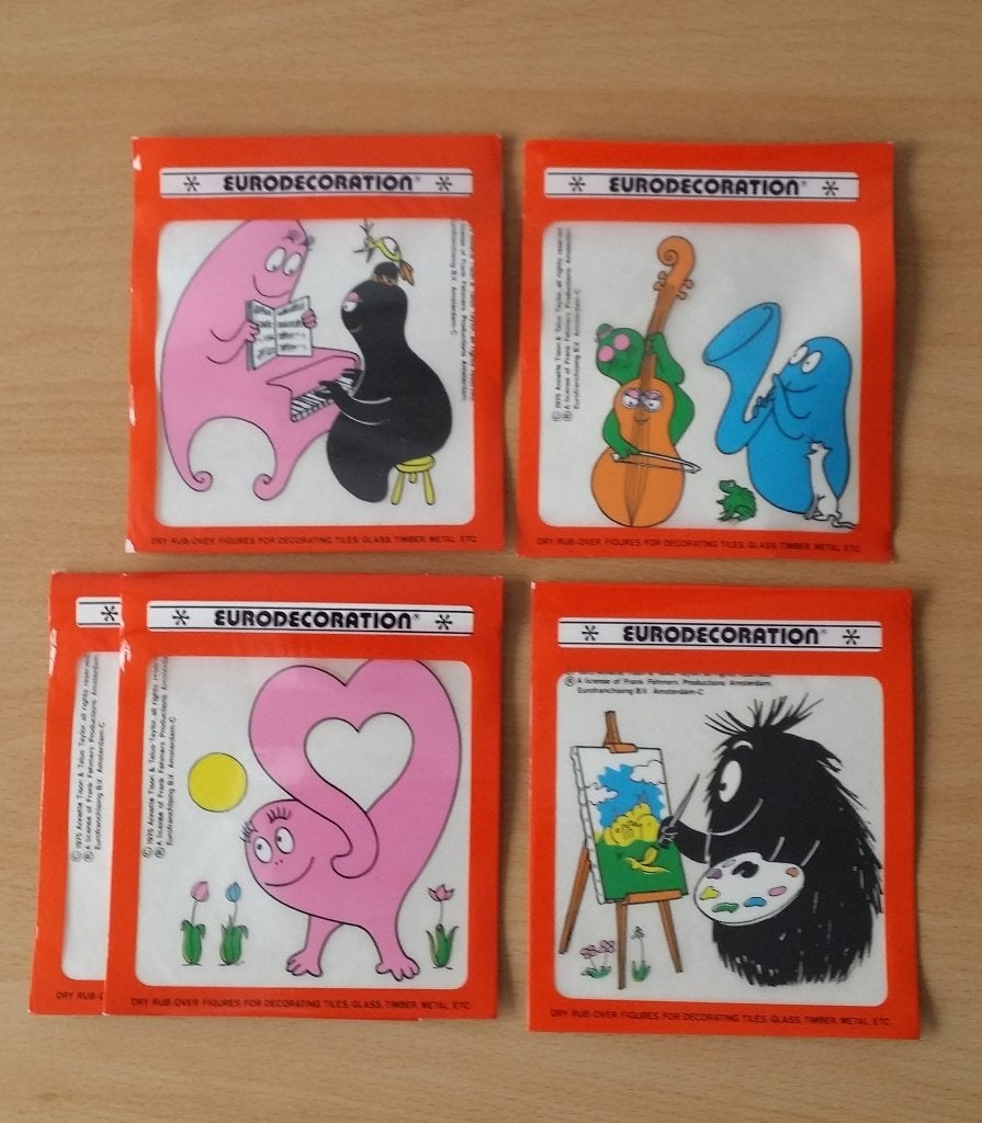 5 Barbapapa Decoratiestickers - Eurodecoration - 1975, Hobby en Vrije tijd, Ophalen of Verzenden, Nieuw, Meerdere stickers