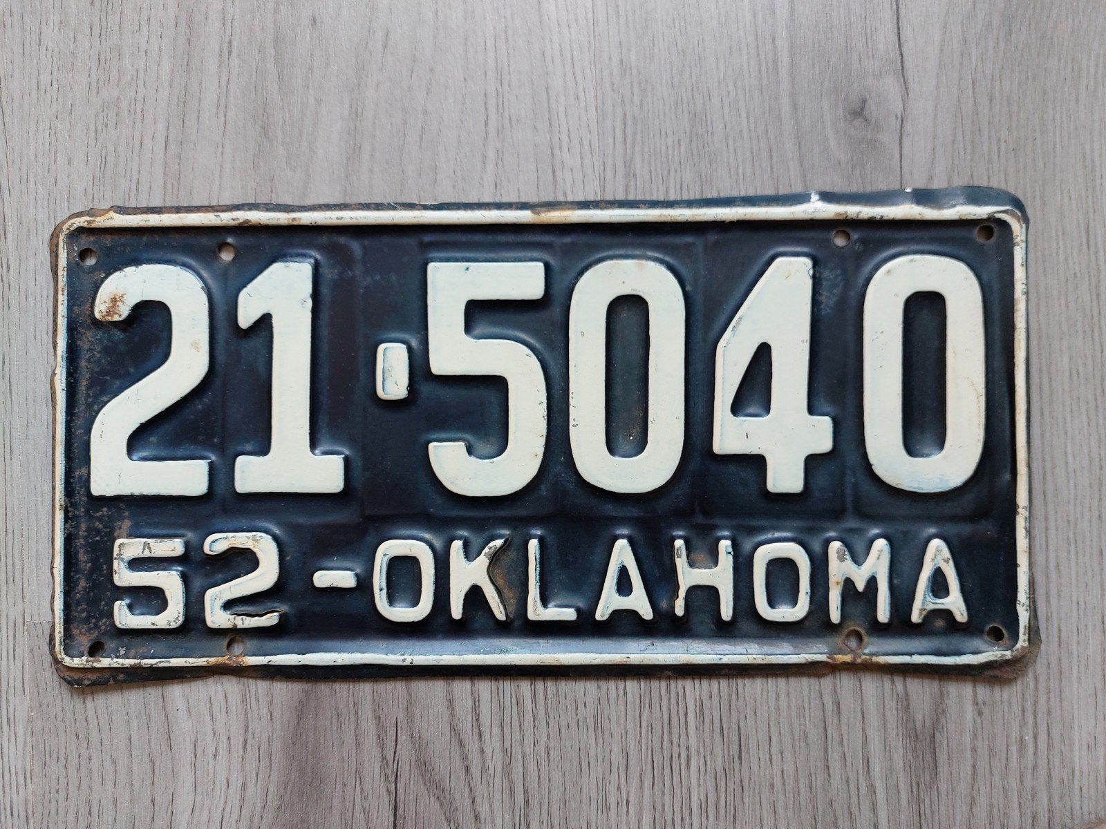 Kenteken 1952 Oklahoma USA Nummerplaat Nummerbord, Ophalen of Verzenden, Gebruikt, Auto's