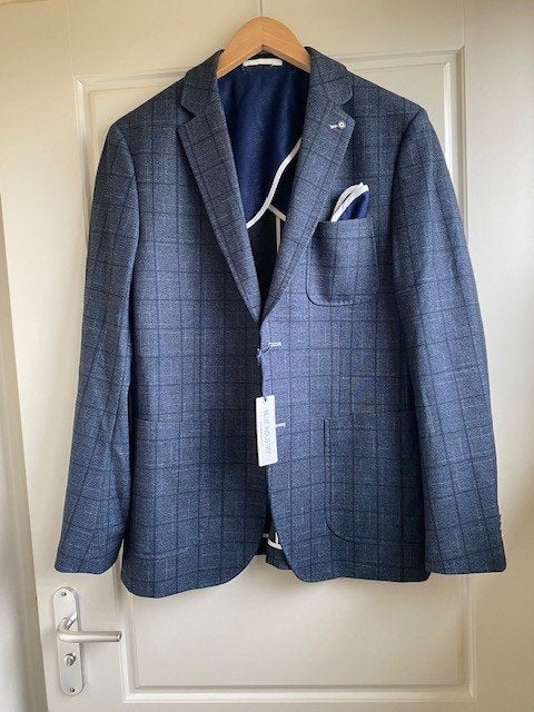 Nieuw colbert van Blue Industry blauw geruit maat 50, Blue Industry, Nieuw, Ophalen of Verzenden, Maat 48/50 (M)