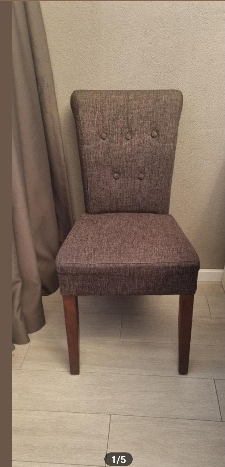 Gratis 6 bruine eetstoelen, Huis en Inrichting, Ophalen, Gebruikt, Bruin, Stof