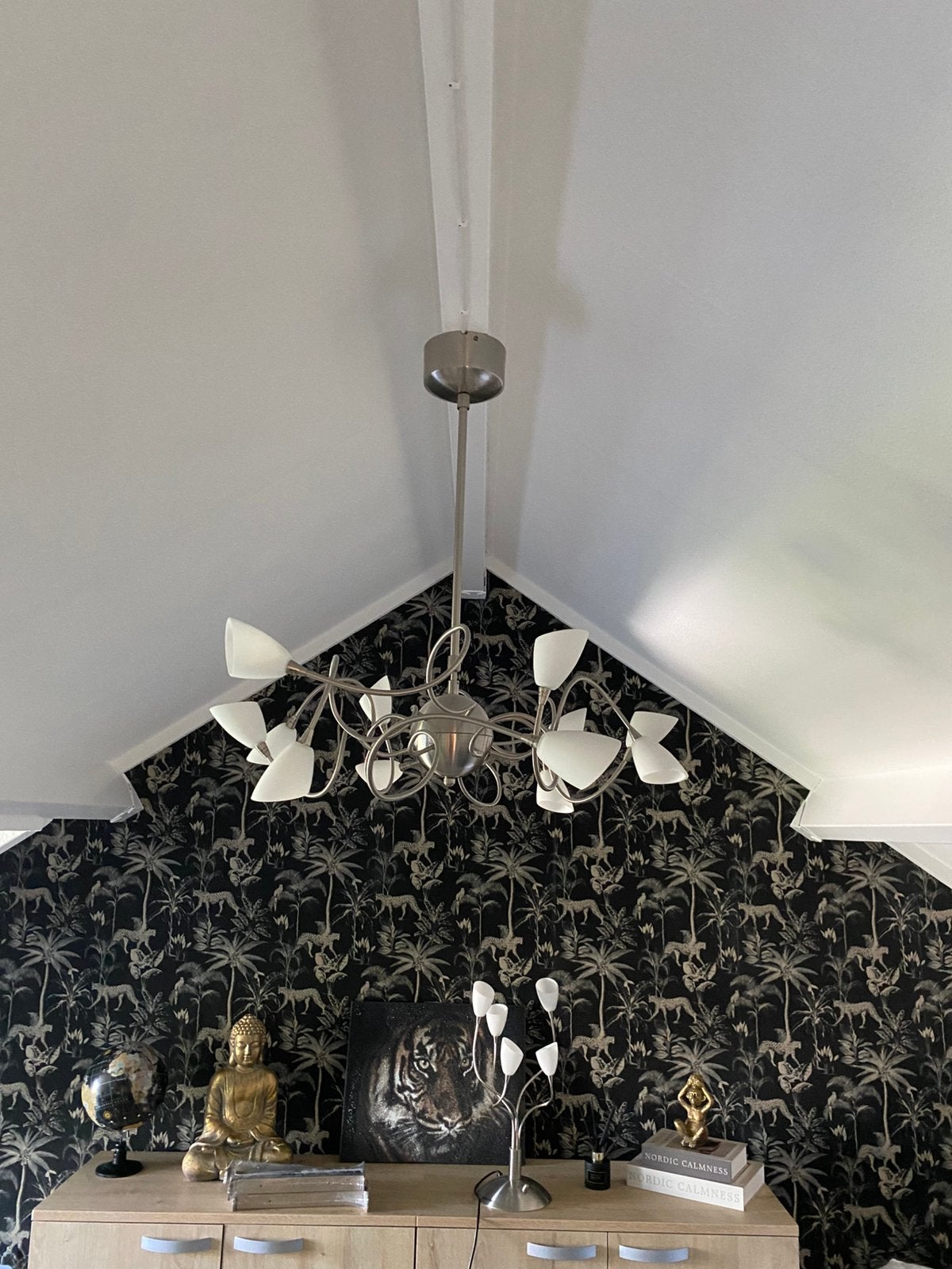 Hanglamp kronkel, Ophalen, Zo goed als nieuw, Glas
