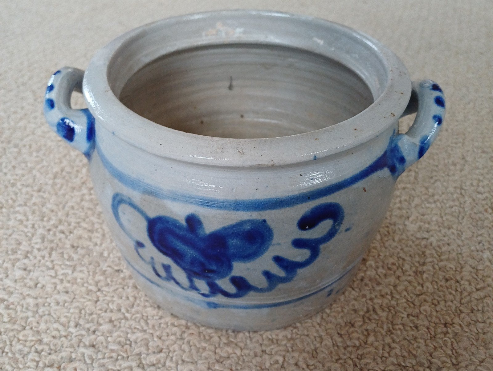 Blauwe Keulse pot, Tuin en Terras, Bloempotten, Ophalen, Gebruikt, Rond, Balkon
