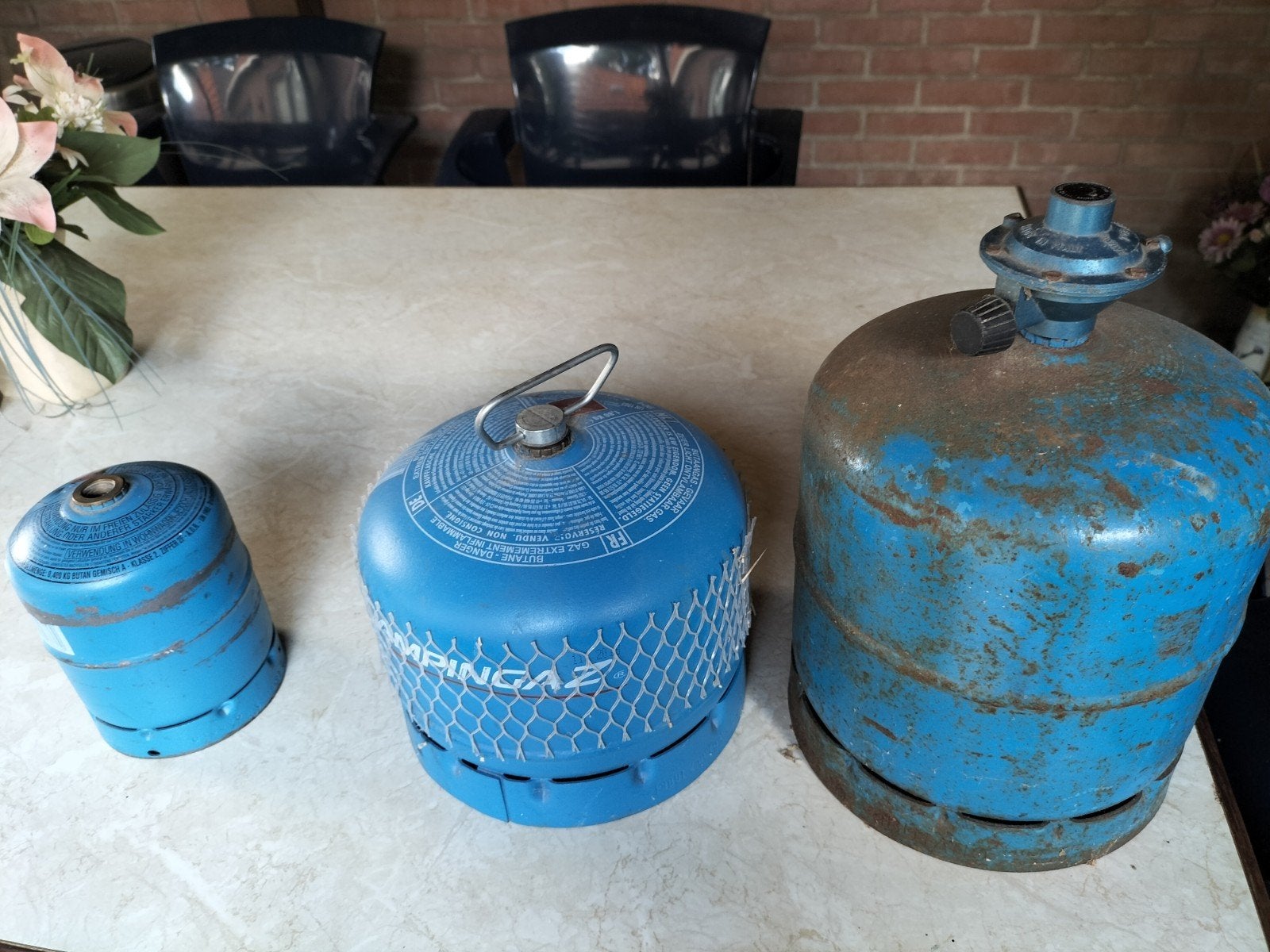 aangeboden blauwe gasbusjes, Ophalen, Gebruikt