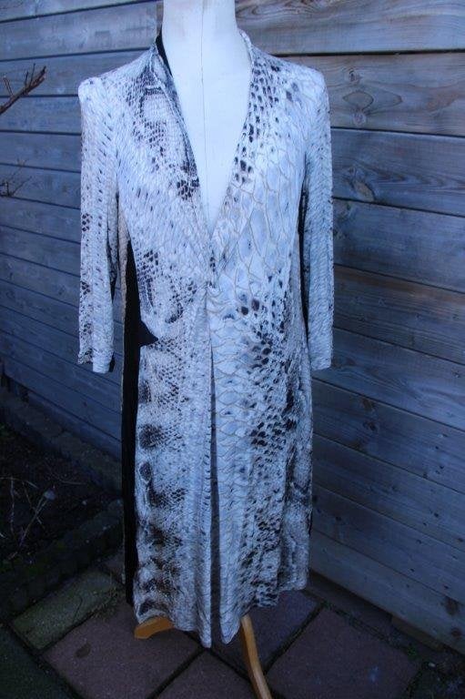 Jurk beige/ zwart Sallie Sahne mt 42 Vaste prijs, Zwart, Maat 42/44 (L), Ophalen of Verzenden, Zo goed als nieuw