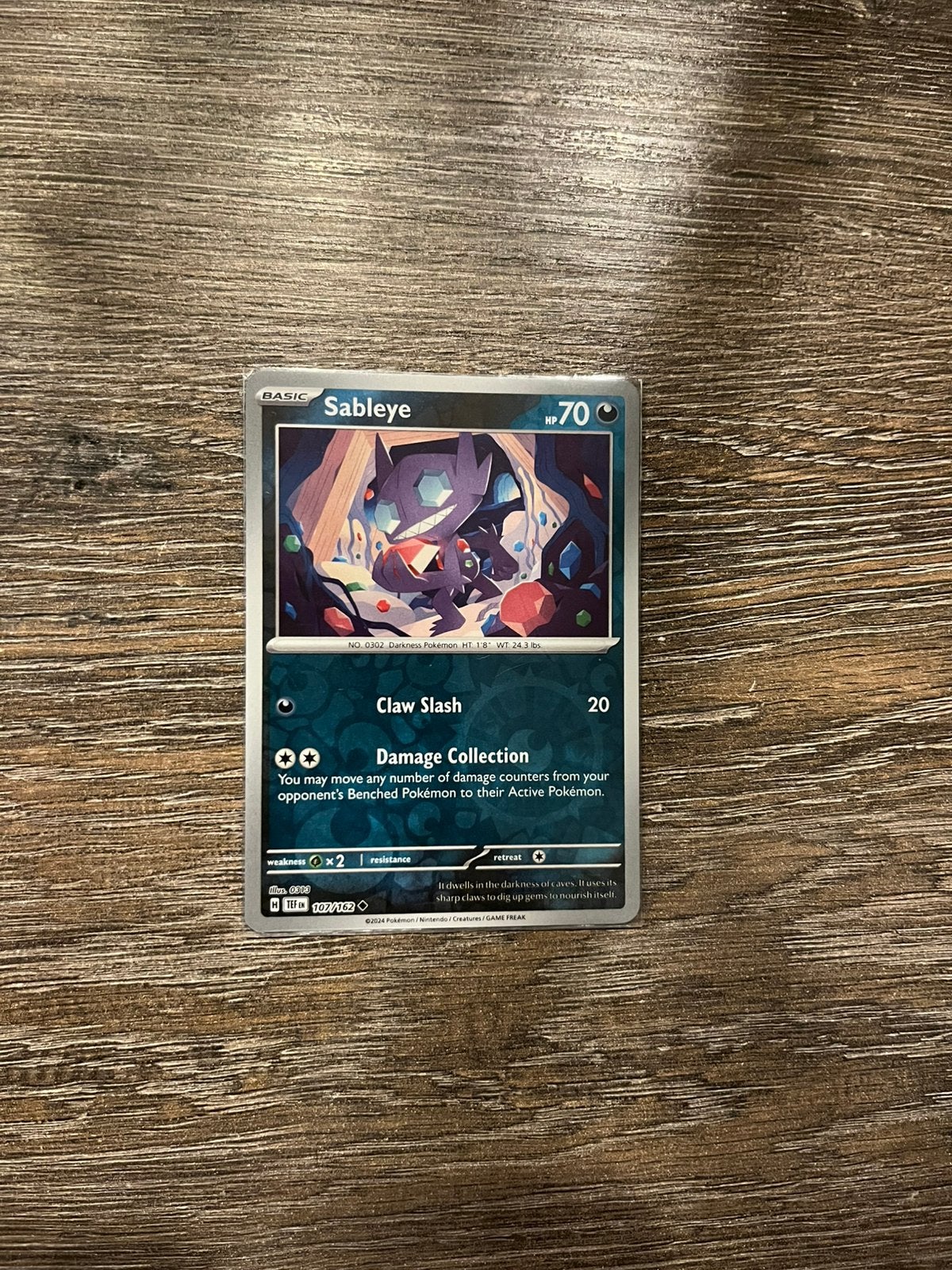 Sableye TEF 107/162 reverse holo, Ophalen of Verzenden, Zo goed als nieuw
