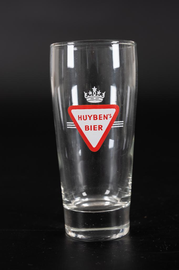 Oud bierglas Hybens Bier, Horn Limburg, Ophalen of Verzenden, Gebruikt, Glas of Glazen, Overige merken