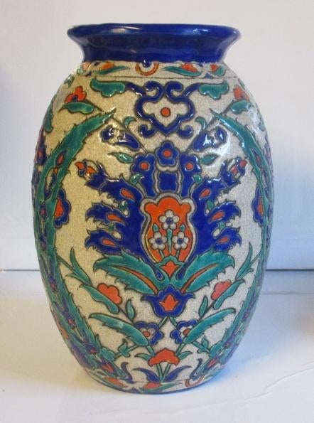 aparte Boch Keramis vaas Iznik decor Chevallier 175, Verzenden