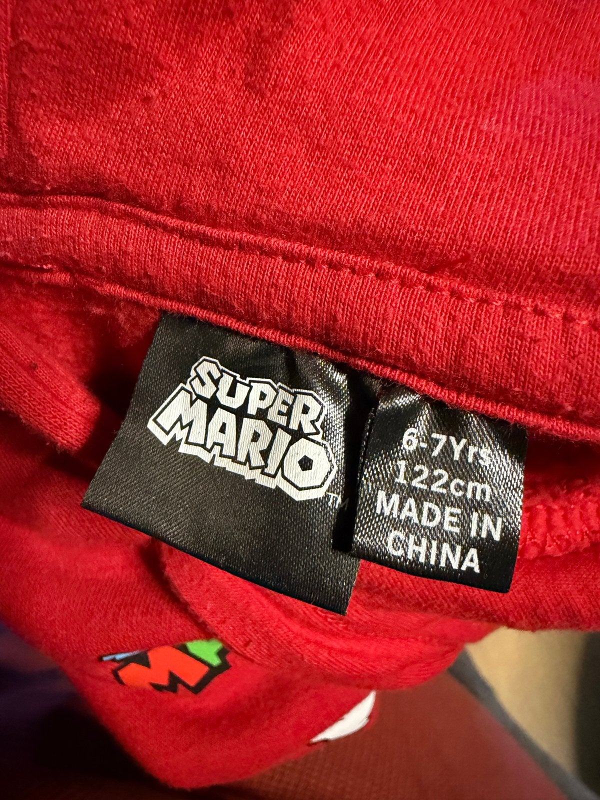 Super Mario hoodie rood - maat 122 (6-7 jaar), Ophalen of Verzenden, Gebruikt, Jongen of Meisje, Trui of Vest