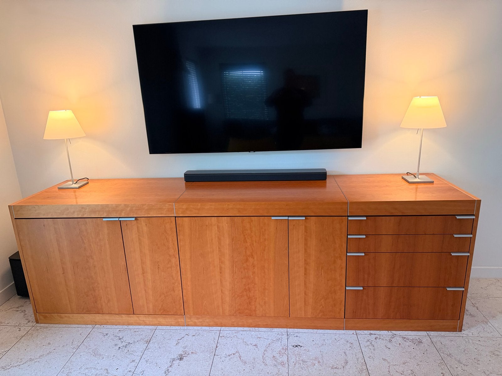 Origineel Pastoe dressoir - 2.60m breed, in goede staat, Huis en Inrichting, Gebruikt, Ophalen of Verzenden, 200 cm of meer, Met lade(s)