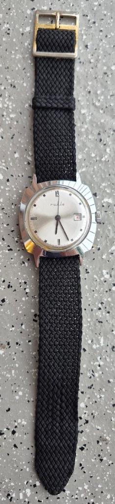 Ruhla mechanische herenhorloge., Sieraden, Tassen en Uiterlijk, Horloges | Antiek, Overige merken, Staal, Met bandje, Polshorloge