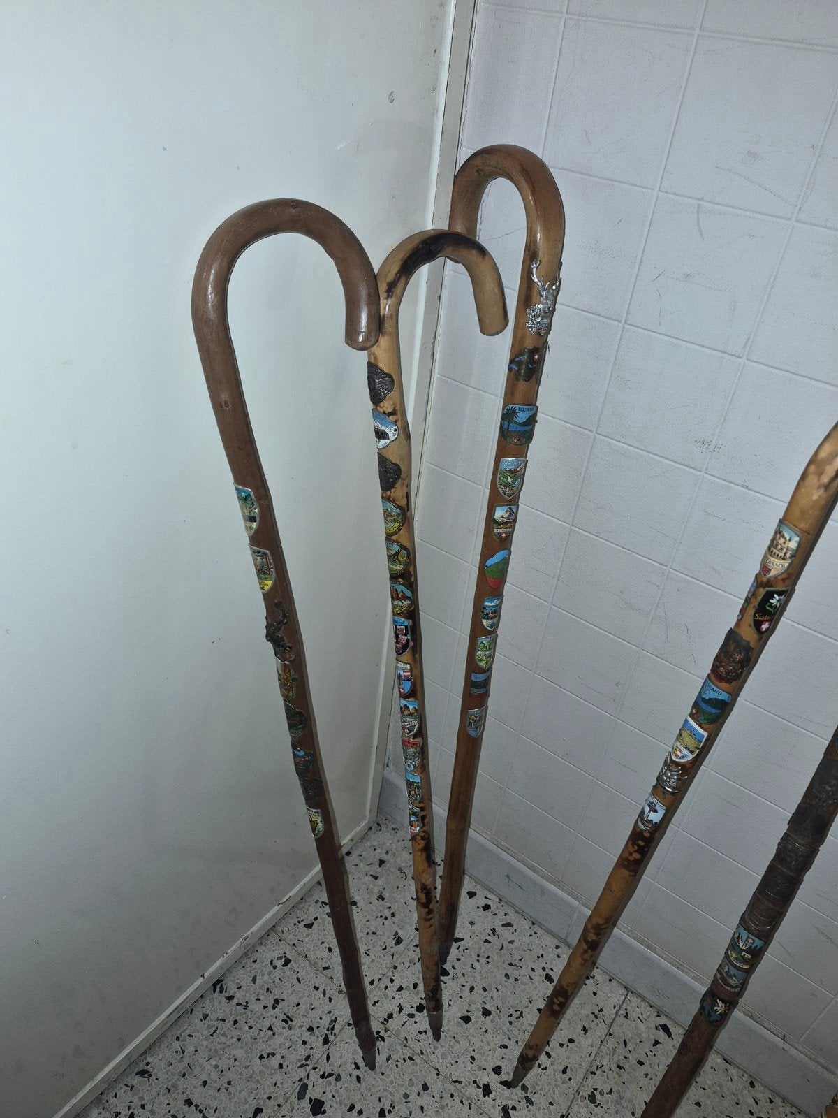 wandelstokken oude Wandelstokken decoratie, Antiek en Kunst, Curiosa en Brocante, Ophalen of Verzenden