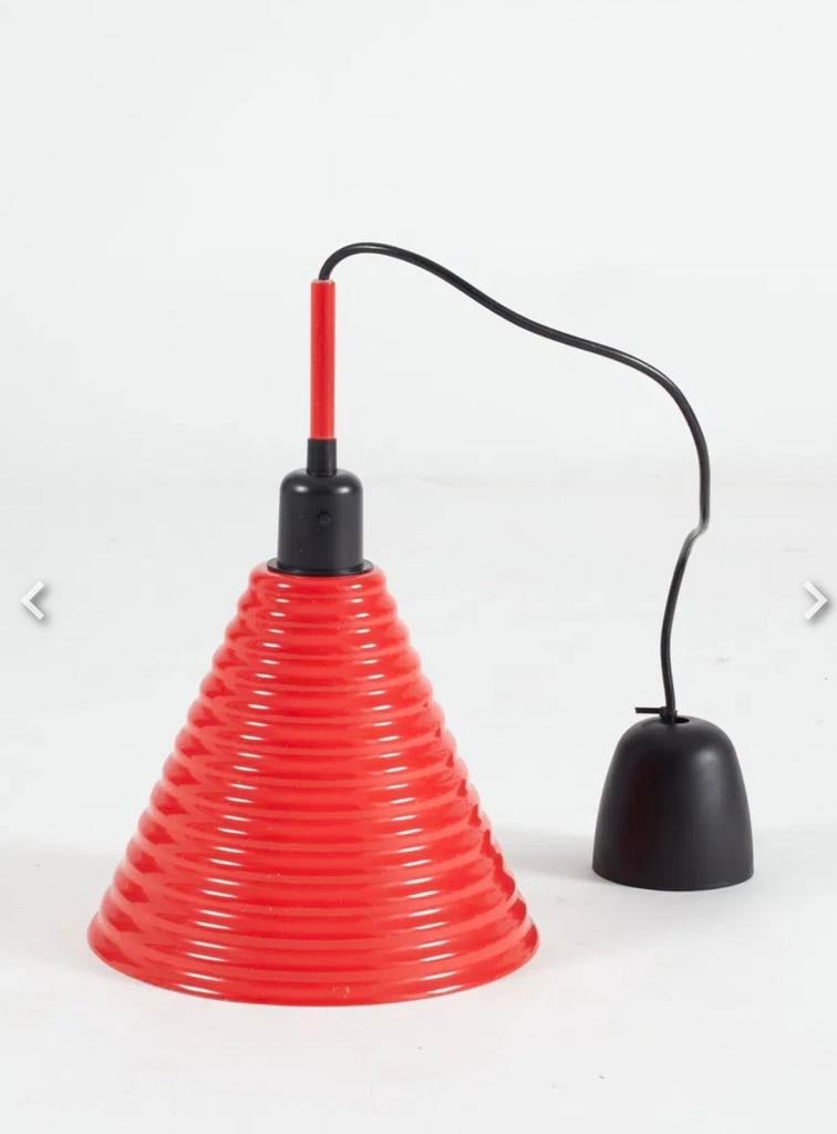 Vintage Ikea Färgstark rode hanglamp - NIEUW, Kunststof, Gebruikt, Ophalen of Verzenden, Vintage, Retro, Modern