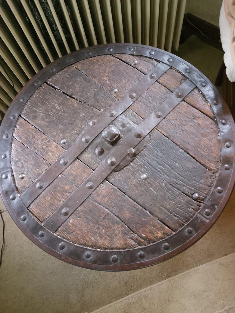 Tafel diameter 62cm   hoog 40cm. lamp h  34 cm, Ophalen, 50 tot 100 cm, Rond, 50 tot 100 cm