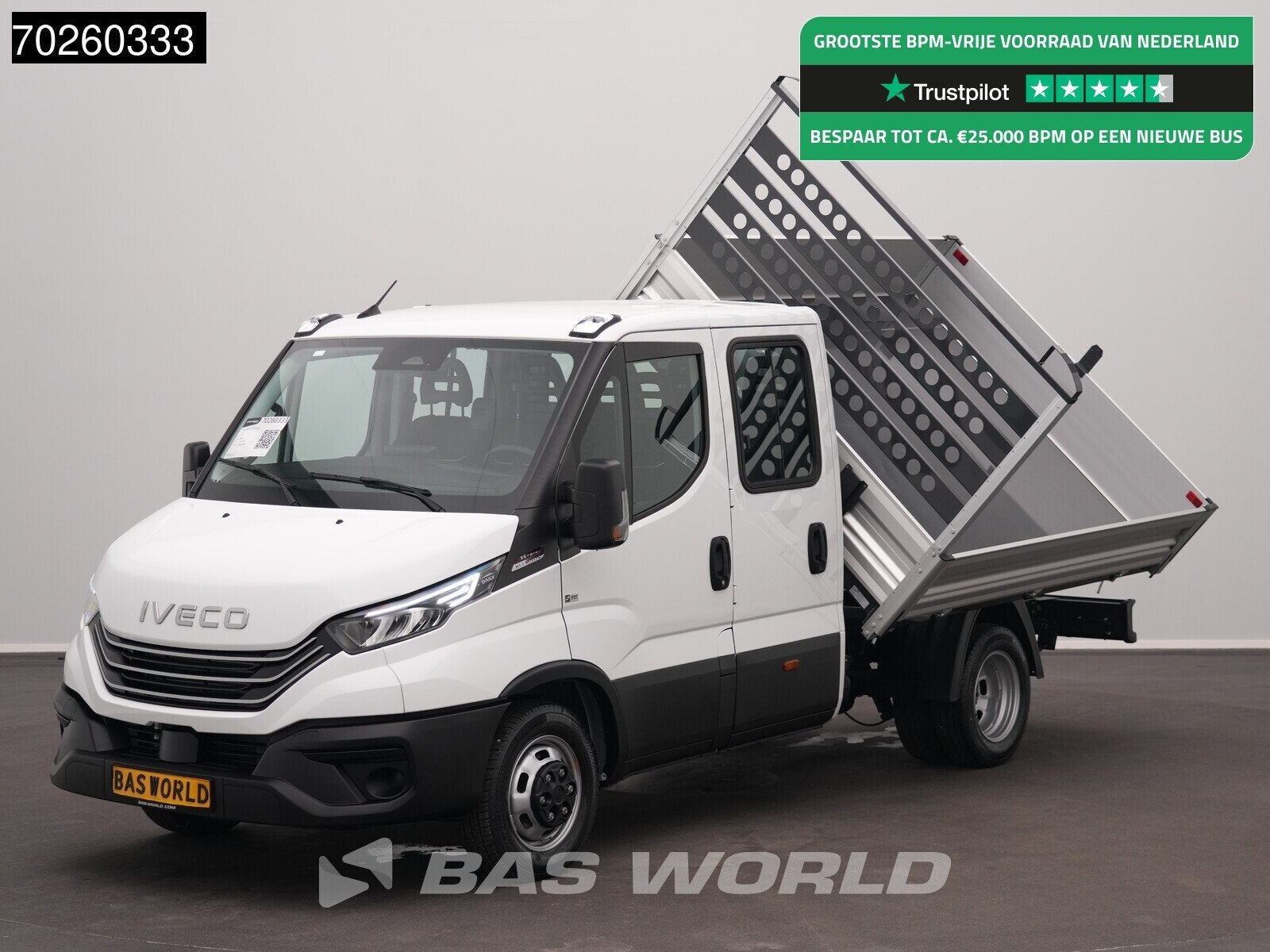 Iveco Daily 35C21 3-Zijdige Kipper Dubbel Cabine 210PK 3.0L, Auto's, Automaat, Stof, Euro 6, 4 cilinders