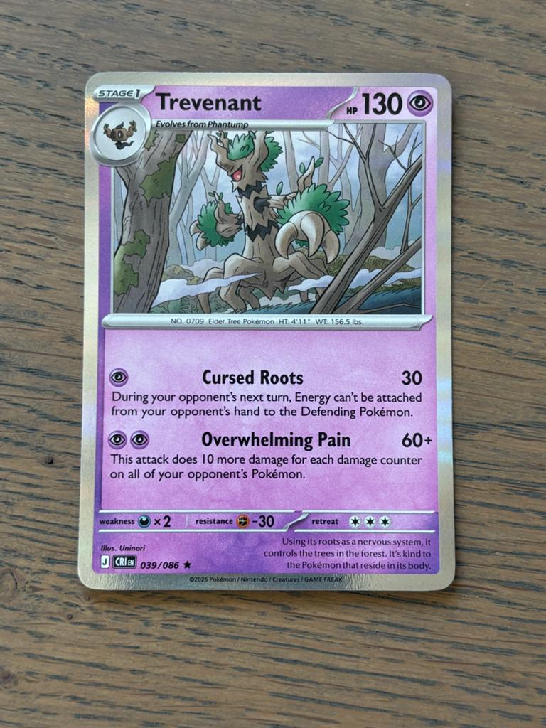 Pokémon Kaart: Trevenant 039/086 - nieuw, Ophalen of Verzenden, Nieuw, Losse kaart