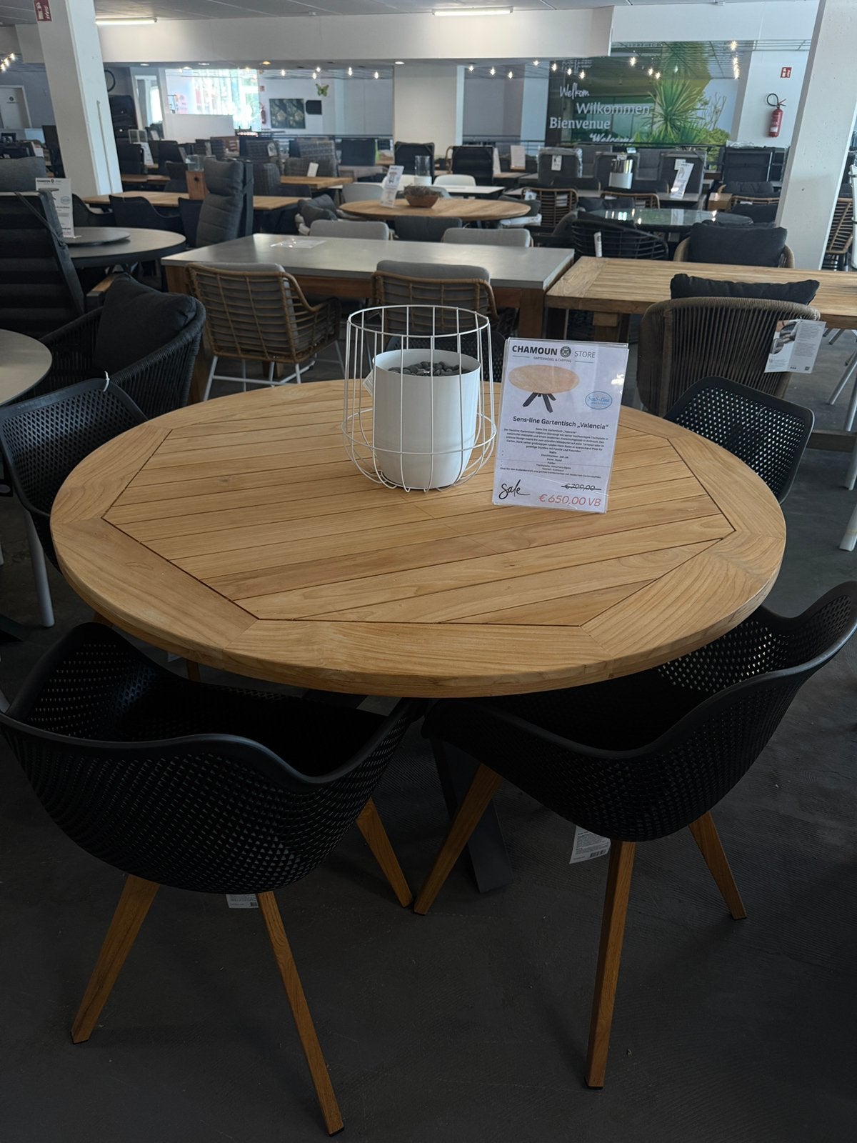 Sens-line tuintafel "Valencia"  SHOWROOM SALE, Ophalen, Zo goed als nieuw, Rond, 100 tot 150 cm