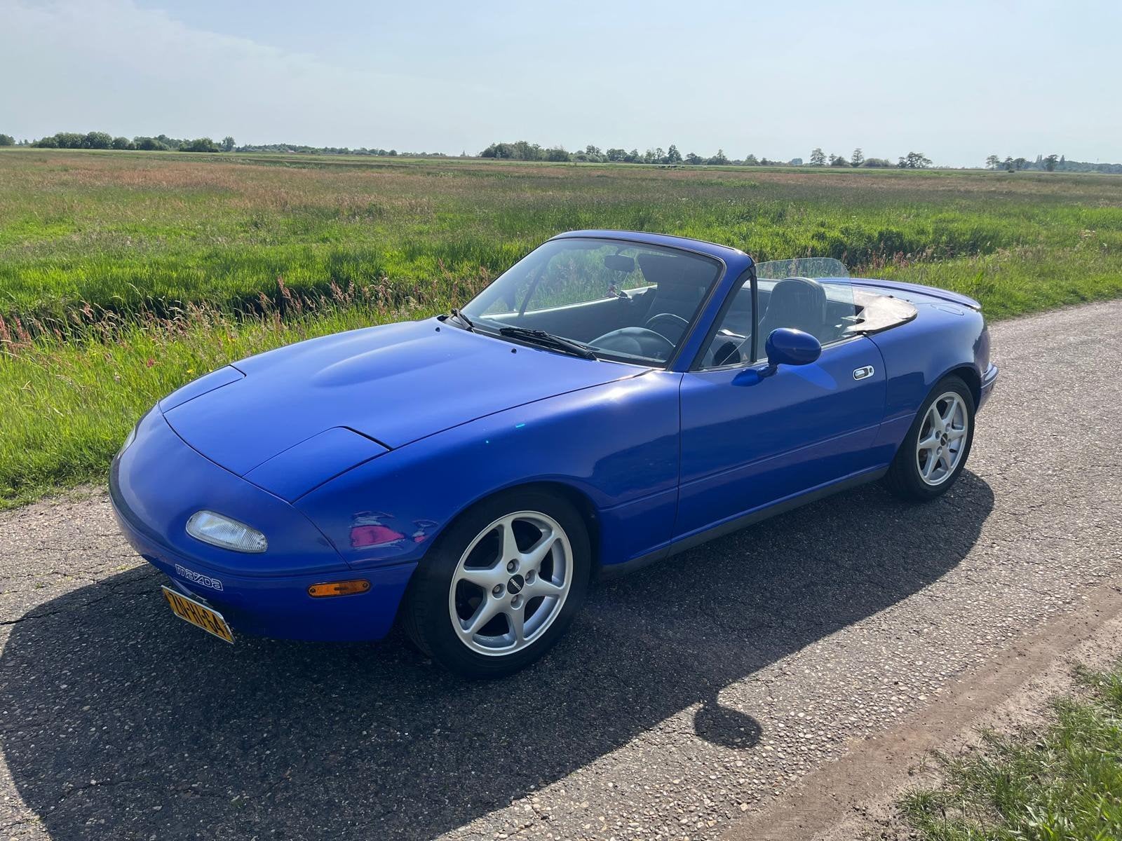 Mazda MX-5 1.6 NA Miata U9 1990 Blauw, Auto's, Achterwielaandrijving, 4 cilinders, Cabriolet, Blauw