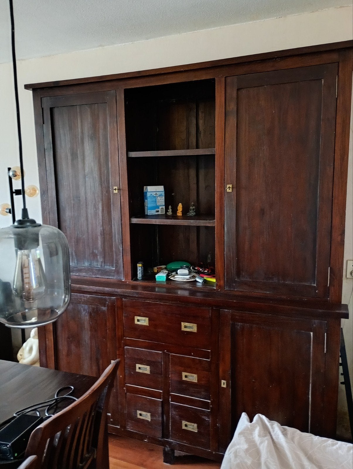 wandkast oosterse meubelen  , teak hout, Ophalen, Gebruikt, Teakhout, Met lade(s)