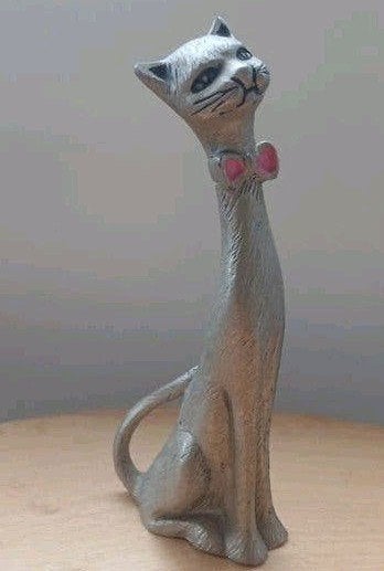 Peltro Italy tinnen metalen miniatuur kat., Verzamelen, Beelden en Beeldjes, Ophalen of Verzenden, Zo goed als nieuw, Dier