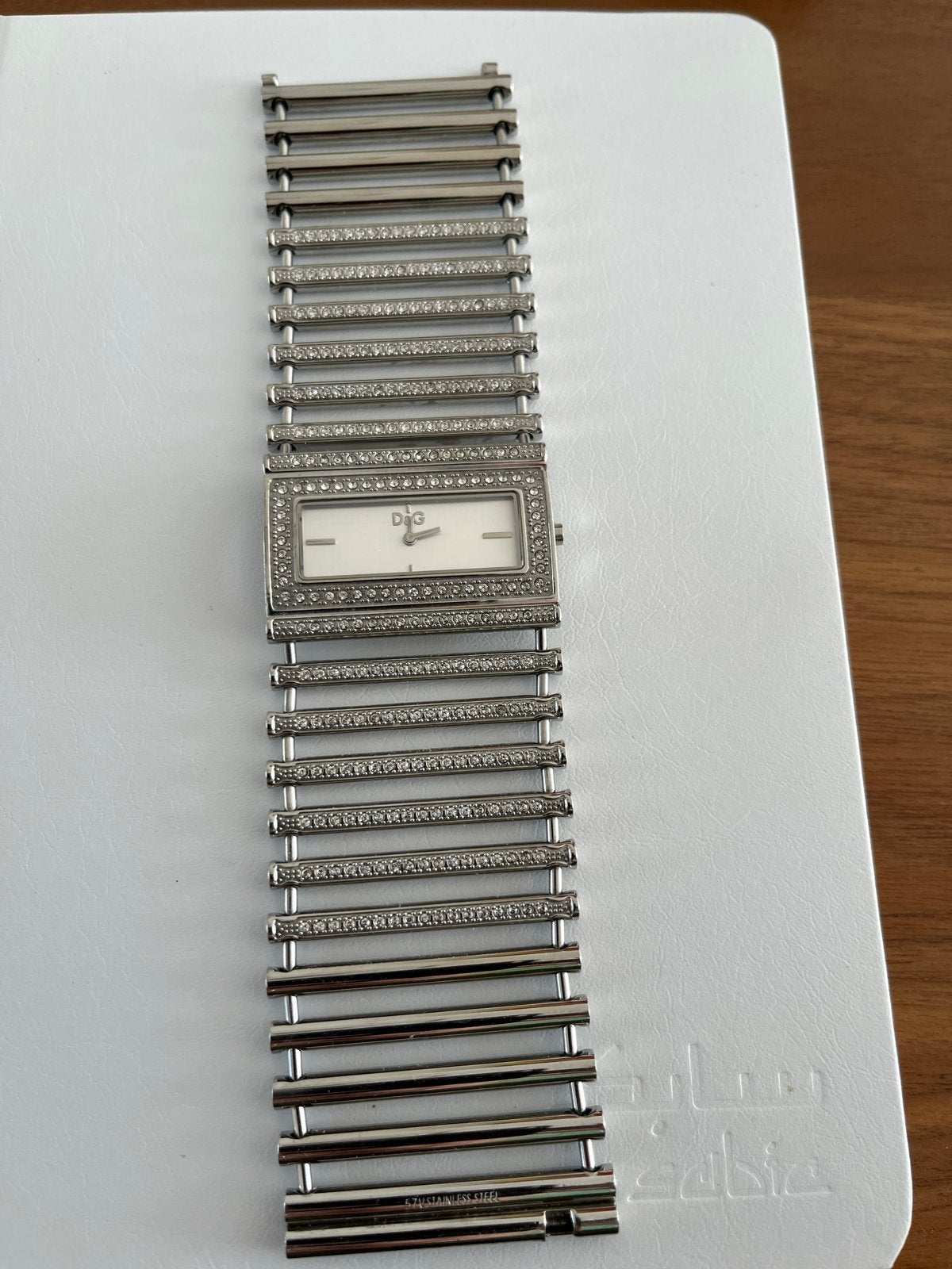 D&G Dolce & Gabbana Time horloge met strass, Staal, Polshorloge, Ophalen of Verzenden, Zo goed als nieuw
