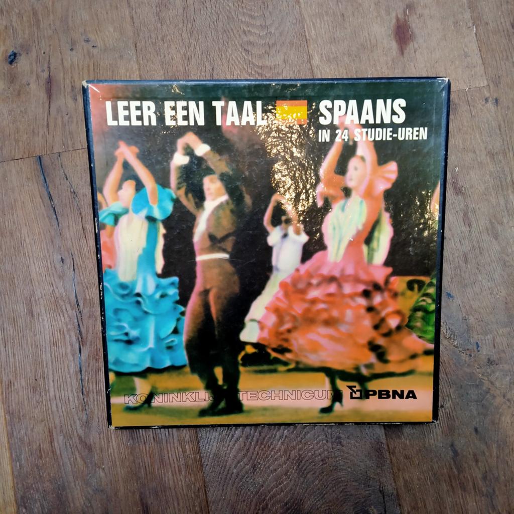 Vintage LP boxset Spaans taalcursus jaren 1960s, Boxset, Ophalen of Verzenden, Zo goed als nieuw, 12 inch