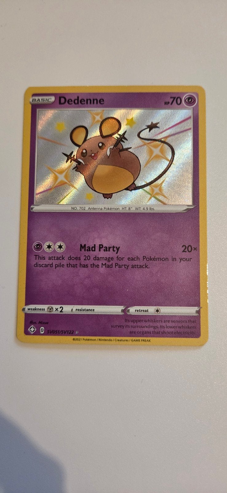 Dedenne Sv122 Shining fates, Ophalen of Verzenden, Zo goed als nieuw