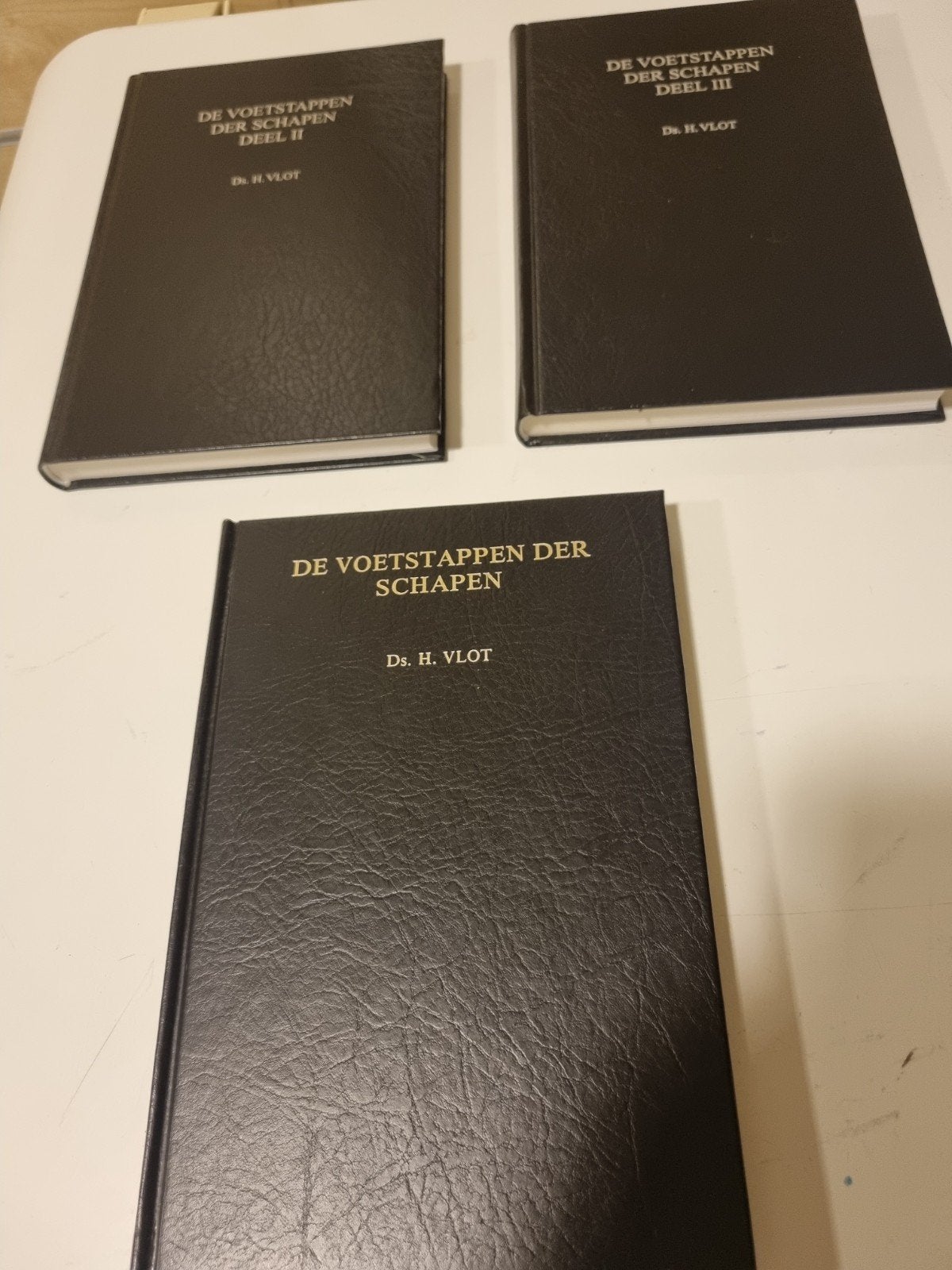 Ds. H. Vlot. De voetstappen der schapen. 3 prekenboeken., Ophalen of Verzenden, Gelezen, Christendom | Protestants