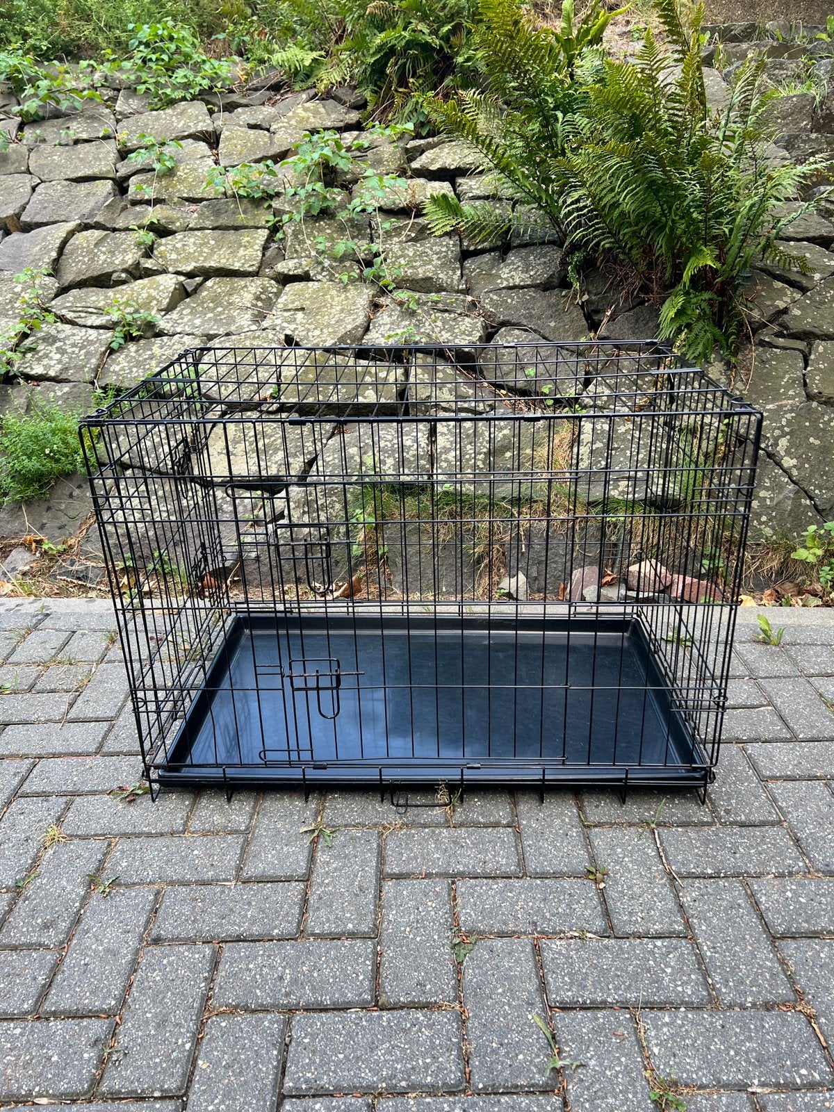 Grote bench hond zwart met kussen, Ophalen, Gebruikt