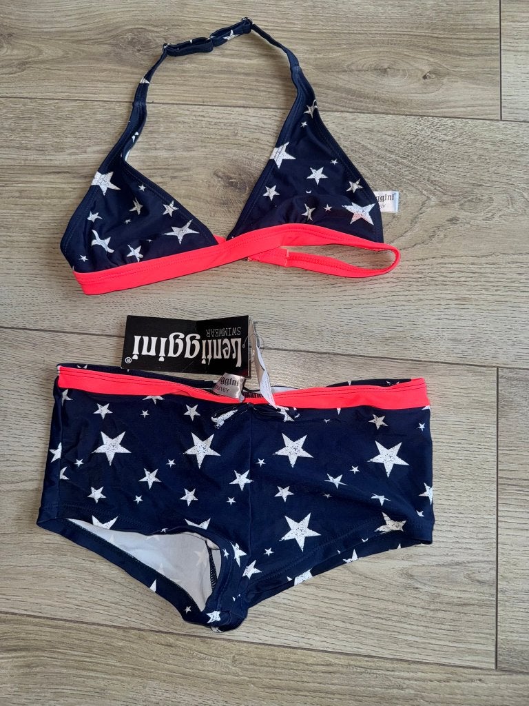 Bikini blauw blauwe sterren geen badpak 176, Bikiniset, Nieuw, Maat 176, Verzenden