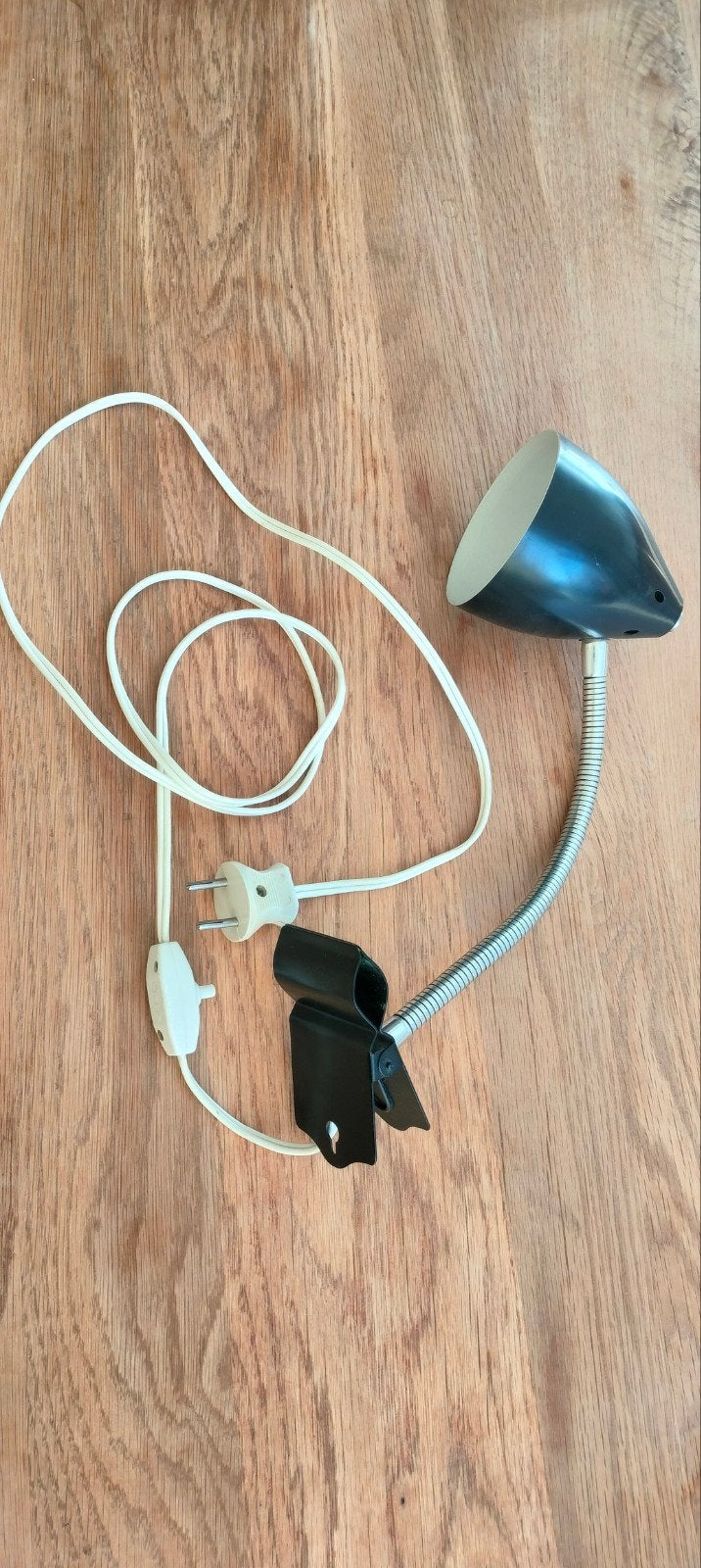 vintage klem lampje zwart, Huis en Inrichting, Ophalen of Verzenden, Metaal, E14 (klein), Zwart