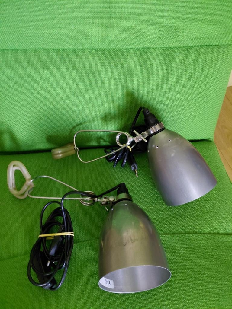2 vintage Hema klemspotjes jaren 80 aluminium, Ophalen of Verzenden, Gebruikt