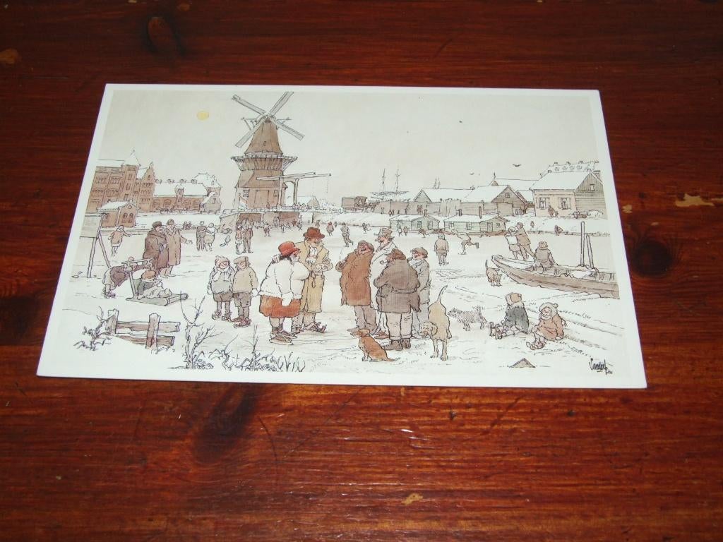 488-  CA. 10,5 X 16 CM. DUBBELKAART - JAN SANDERS, Verzamelen, Gebruikt, Verzenden, Voor 1940, Prent