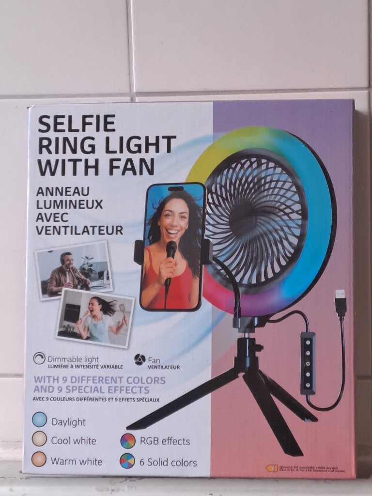 Selfie Ring Light met Ventilator – RGB LED Ringlamp – Nieuw, Ophalen, Nieuw, Auto
