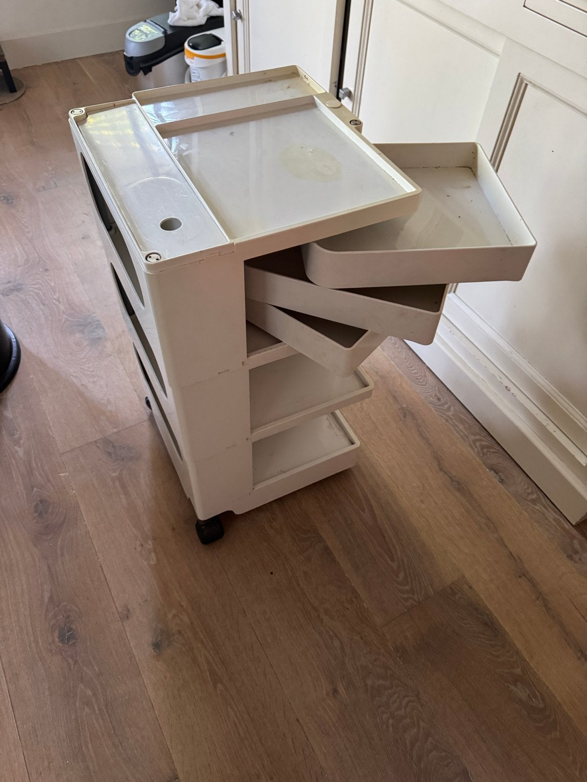 Vintage Boby Trolley Joe Colombo - wit, Ophalen, Gebruikt