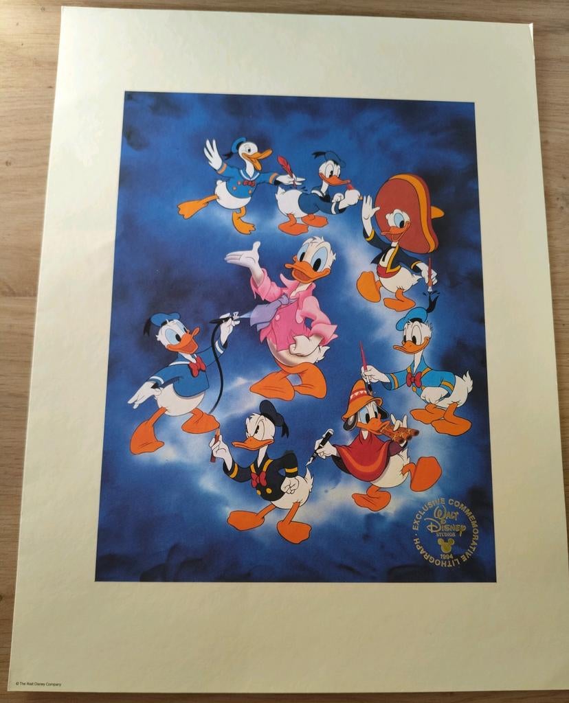 DONALD DUCK DOOR DE JAREN HEEN *DISNEY LITHO 1994, Verzenden, Donald Duck, Zo goed als nieuw, Plaatje of Poster