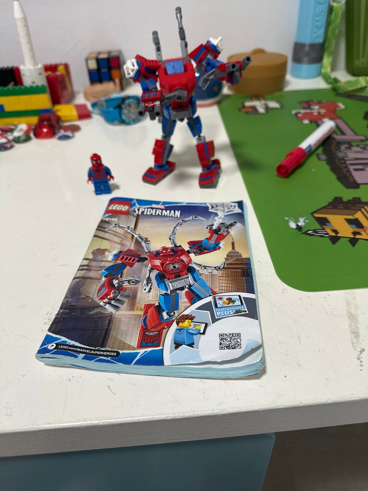 LEGO Spider-Man Mech 76146 met minifiguur en instructies, Marvel, Lego, Ophalen of Verzenden, Zo goed als nieuw