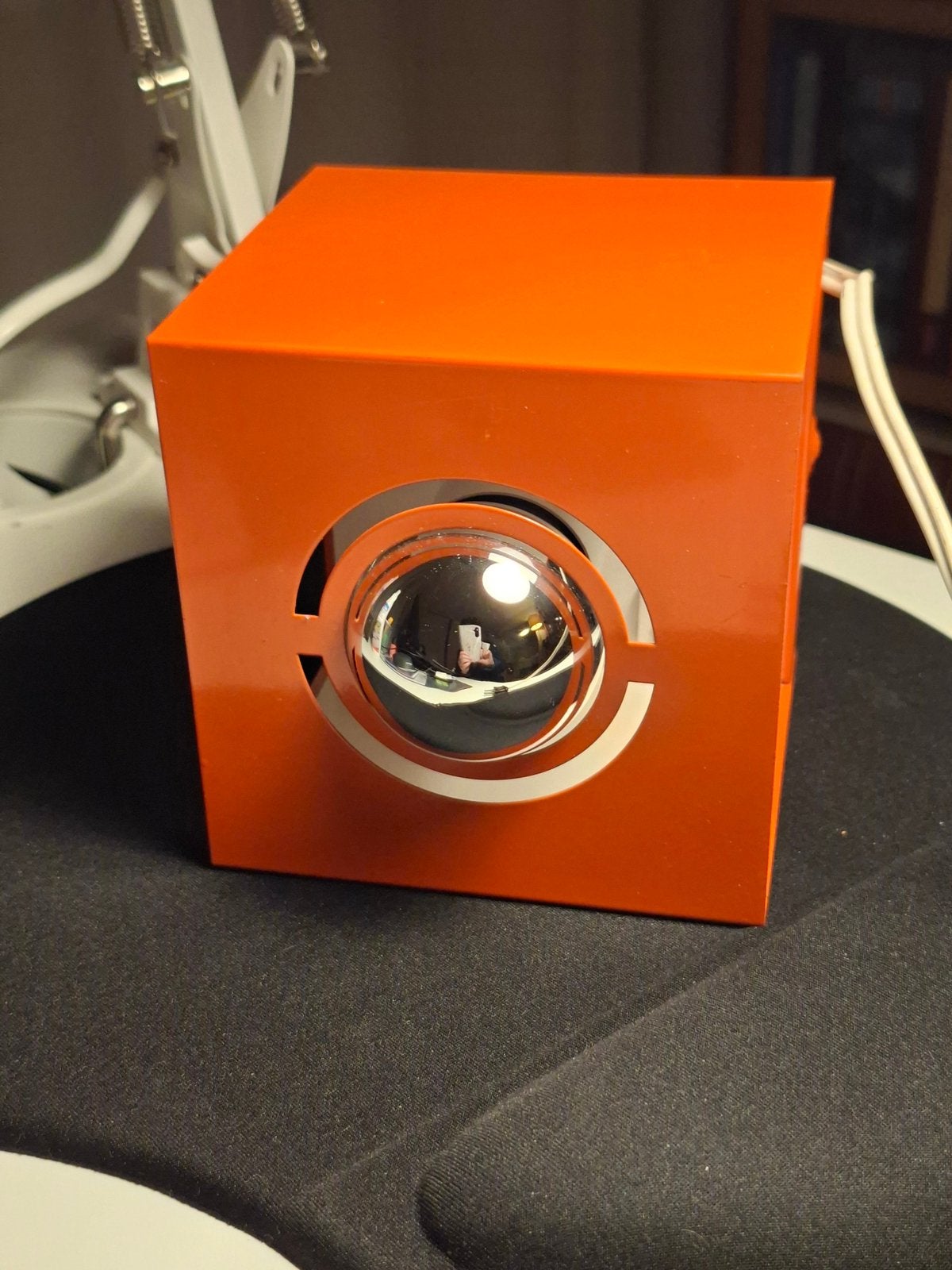Philips Kubuslamp Oranje Jaren 70 Space Age COMPLEET, Antiek en Kunst, Oranje, Ophalen of Verzenden, 11 cm, Metaal