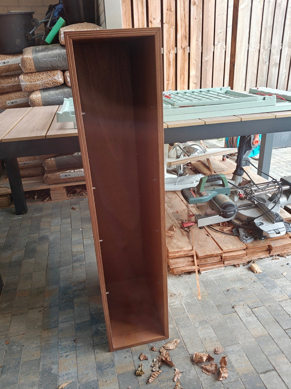 stellingkast, Ophalen, Gebruikt, Hout