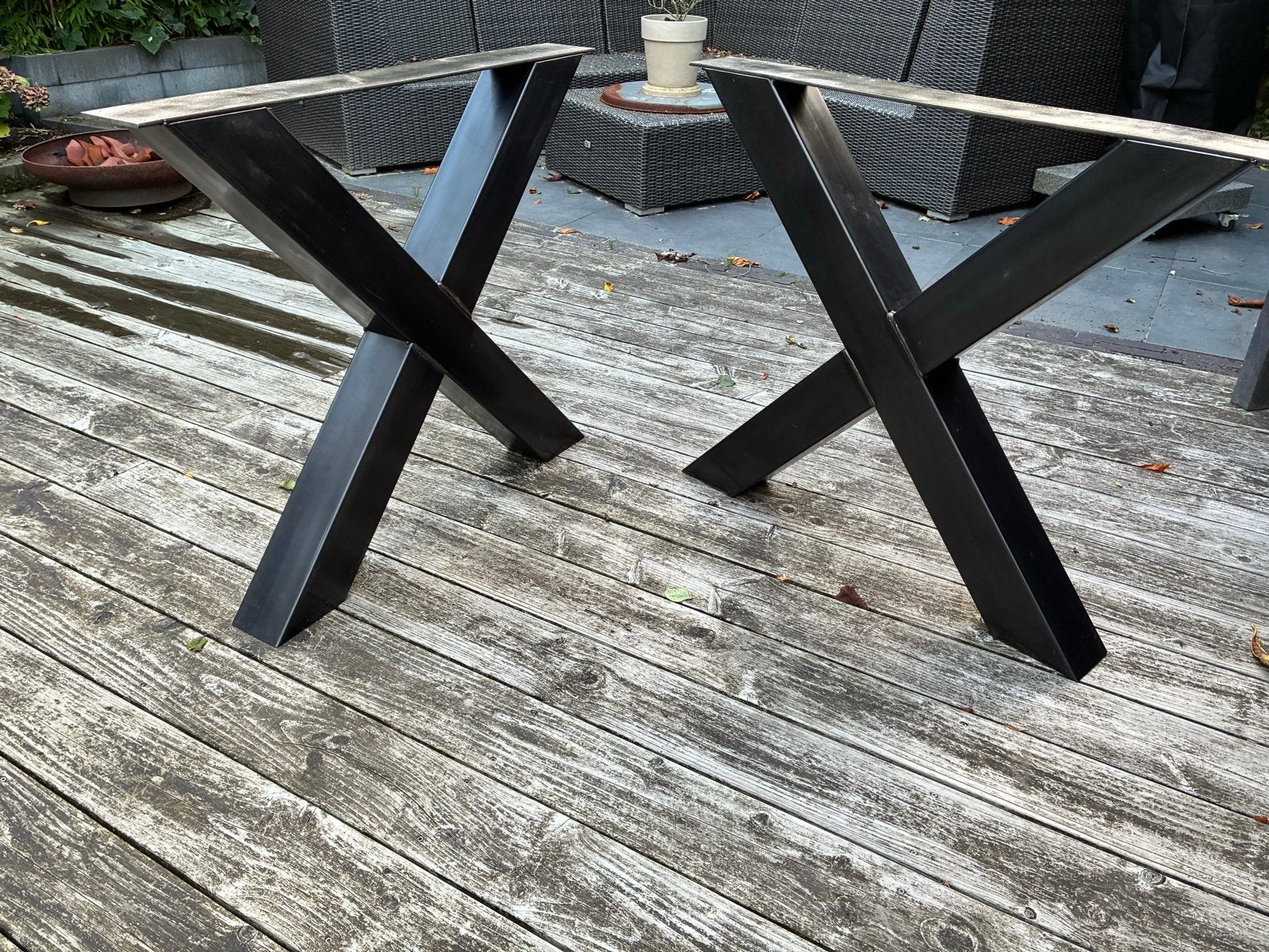 Zware metalen X tafelpoten, Ophalen, Tafelpoot, Gebruikt, 50 tot 100 cm