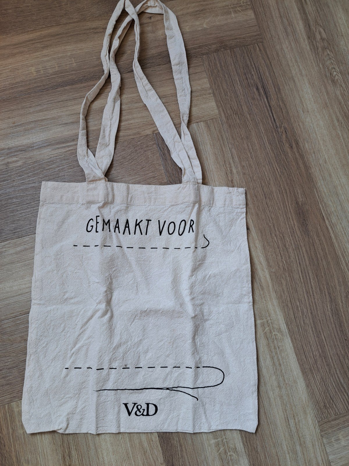 Leuke V&D Canvas Tas  / Tote Bag met Nostalgische V&D Look, Ophalen of Verzenden, Nieuw, Beige, Shopper